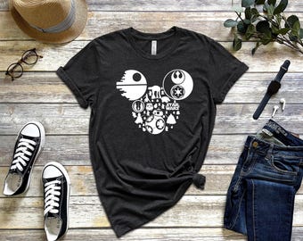 Star Wars Mickey Head Shirt, Mickey and Minnie disney hoodie, Disney Family and couple sweatshirt, star wars mickey head starwars sweater