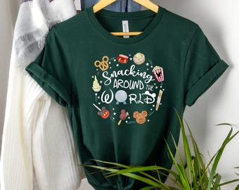 Snacking Around the World Shirt, Disney Snacks Shirt, Magic Kingdom Snacking Sweatshirt, Disney Snacking Hoodie, Epcot Tee, Disney Sweater