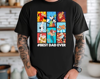 Disney groep retroshirt beste vader ooit, T-shirt vader vakantiereis, T-shirt beste vader ooit, vaderdagshirt bijpassende T-shirt beste vader, cadeau voor mannen