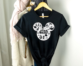 Star Wars Mickey Head Shirt, Mickey and Minnie disney hoodie, Disney Family and couple sweatshirt, star wars mickey head starwars sweater