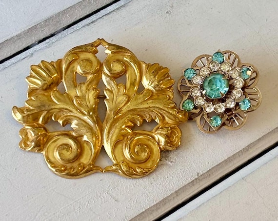 ビンテージリージェンシーのブローチ、ハスケル Miriam Haskell