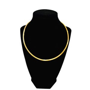 14K Gold Vintage Snake Chain Necklace Luxurious Choker Signed Milor Italy with Box Clasp | Unique Omega Choker 17” | Stylish Estate Jewelry