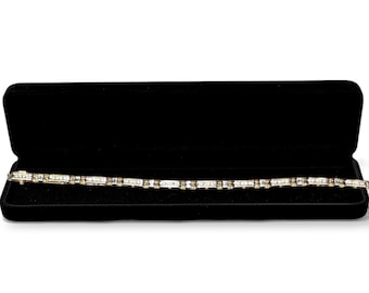 10K Solid Gold 40 Diamant Tennis Armband | Kanal Set, Nachlassschmuck 10.86g