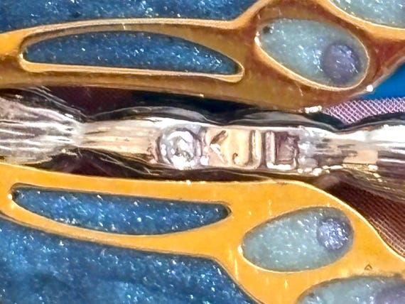 Kenneth Jay Lane Vintage Brooch – Blue Enamel & R… - image 7