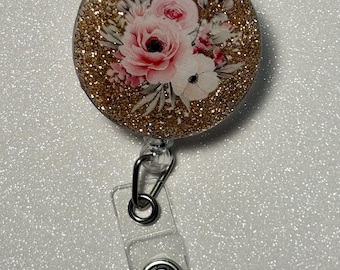 Portabadge con bouquet di fiori