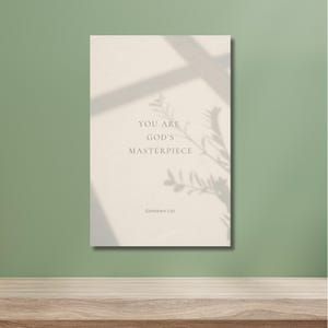 Arte de pared con versículos bíblicos de Efesios, regalo moderno para ella, descarga digital, arte imprimible con flores
