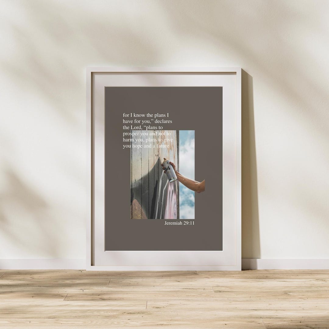 Christian Print Scripture Wall Art Decor Modern Gift for Him Jeremiah ...