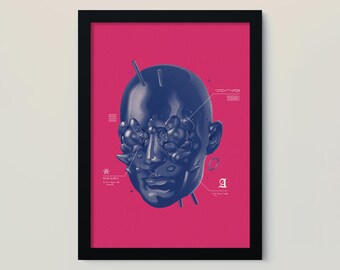 Module 003, Art Print, Home Decor, Sci-Fi, Floating Head, Science Fiction, Wall Art