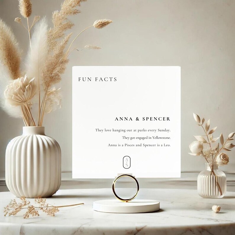 Fun Facts Wedding Sign Template, Wedding Sign Minimalist Editable ...