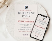 Retirement Party Invitation, Police Retirement Party, Printable Police Retirement Invitation, Printable Editable Digital Template