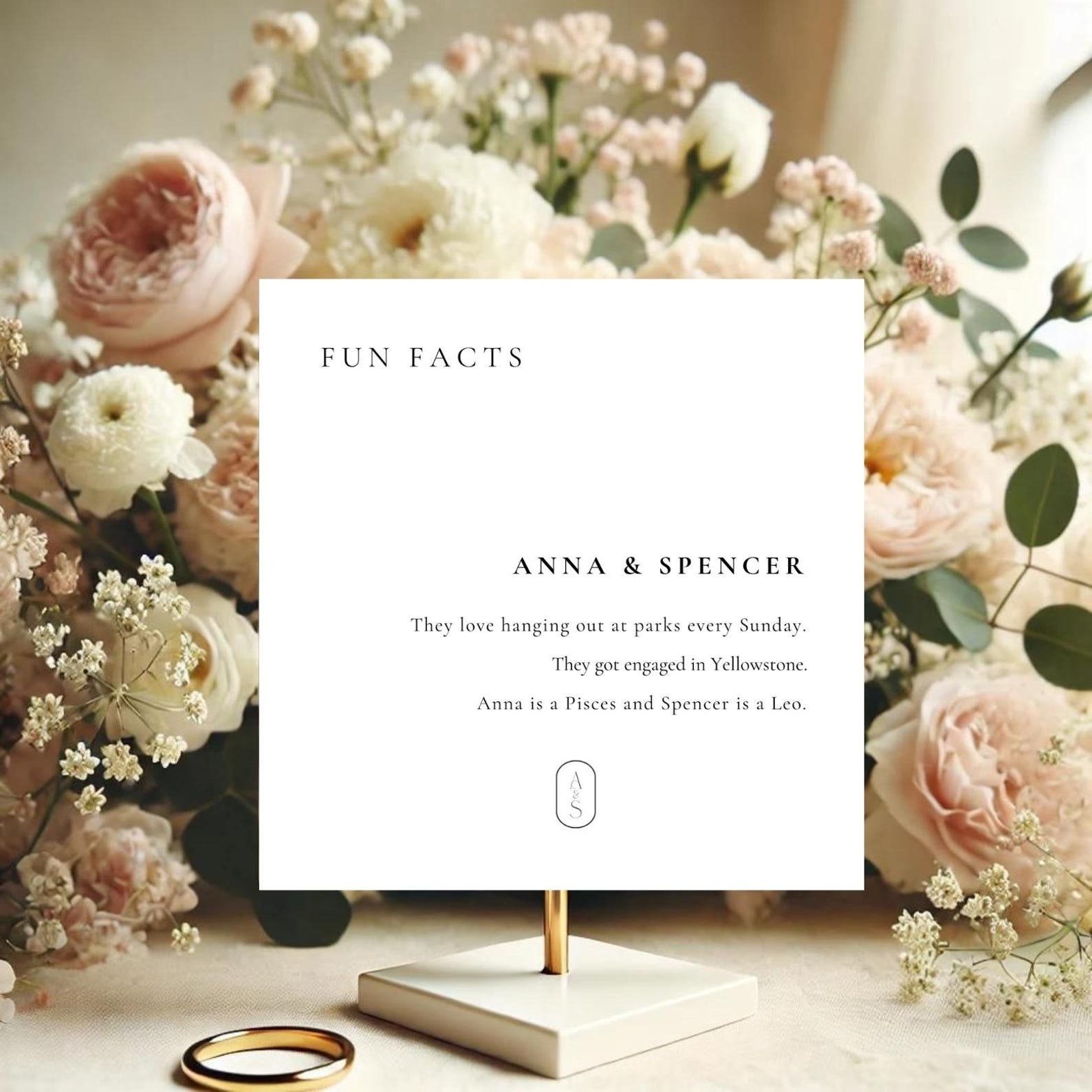 Fun Facts Wedding Sign Template, Wedding Sign Minimalist Editable ...