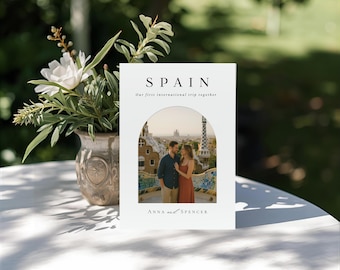 Wedding Table Numbers Cards, Travel Photo Table Numbers, Modern Wedding Photo Table Number Template, Reception Table Numbers