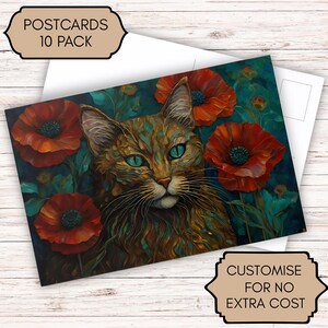 Prachtige kattenpostkaarten (10 stuks). Gratis verzending.