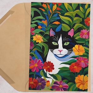 Cartes de voeux chat colorées (7 pcs). Merci, invitations, anniversaire