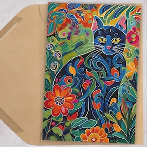 Cartes de voeux chat colorées (7 pcs). Merci, invitations, anniversaire