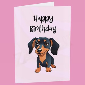 Dachshund Birthday Card. Includes personalisation and free shipping