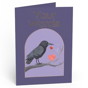 Cute Raven Card. Includes personalisation and free shipping