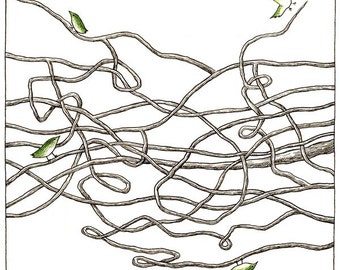 Original Drawing - Tangled branches 1