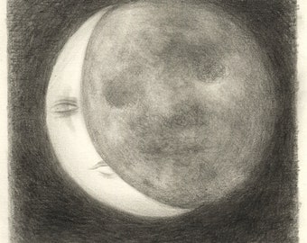 Original Drawing - Lunar eclipse