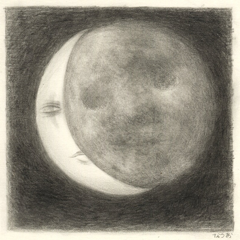 Original Zeichnung Mondfinsternis Bild 1