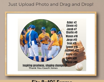 Baseball Coach Geschenk Saisonende Coach Danke Team Andenken Team Foto Team Mom Printable