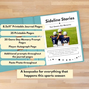 Sports Memory Book and Reflection Journal for Sports Mom Keepsake for Parents Gift for Athletes Game Day Notebook for Season Reflection