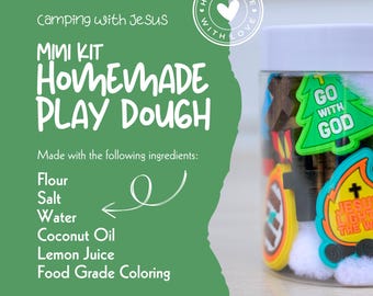 Faith-Based Mini Play Dough Kit | Christian Sensory Activity for Kids | Christian Themed Gift | Camping Themed Gift