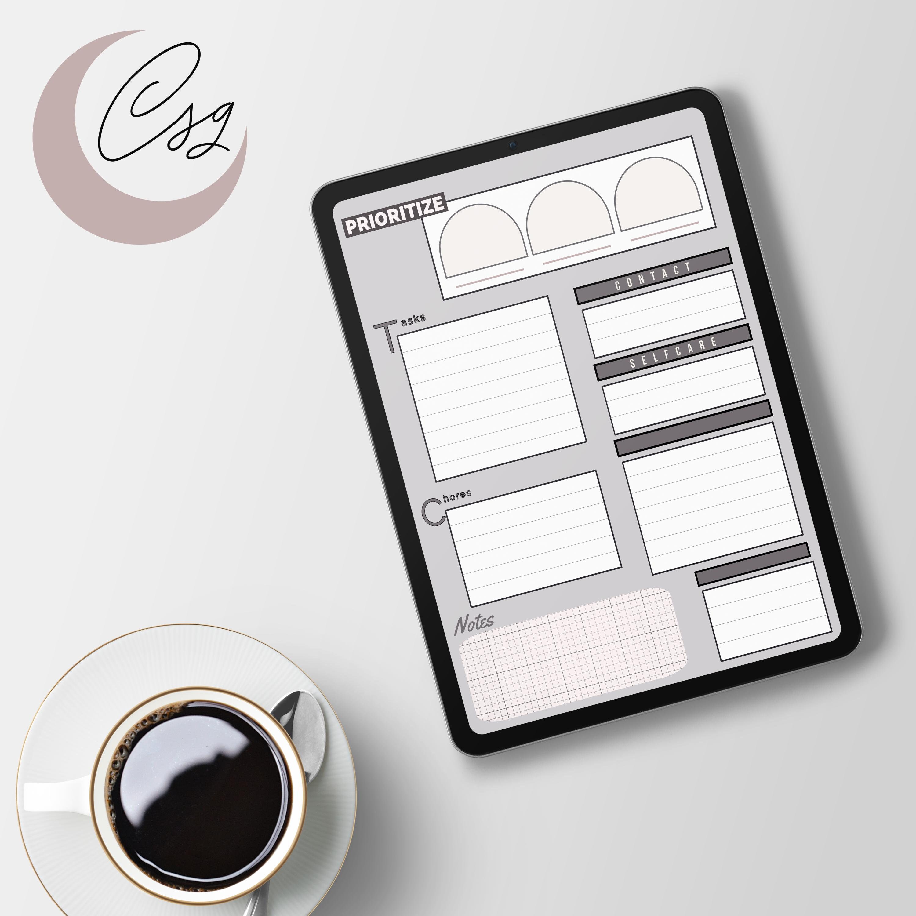 Digital Planner Task List Template - Etsy
