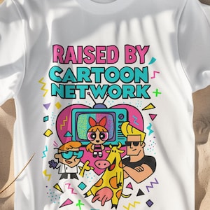 Raised by Cartoon Network T-Shirt, Retro Pop Culture Tee, Gift for Nostalgia Fans, Unisex Softstyle Tee, Cartoon Character Shirt