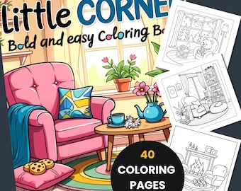 Cozy Corner Coloring Book: 40 Hygge Printable Pages (PDF Pattern)