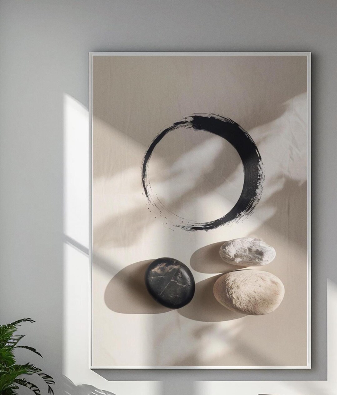 Japandi Enso Circle and Stones Print, Zen Spa Decor (digital Download ...
