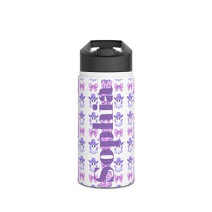 Personalized Water Bottle Halloween Stainless Steel Cute Cowgirl Design Custom Gift for Kids Floral Cowboy Boots Outdoor Adventure