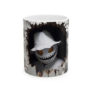 Creepy Scarecrow Halloween Mug: Spooky Horror Coffee Cup