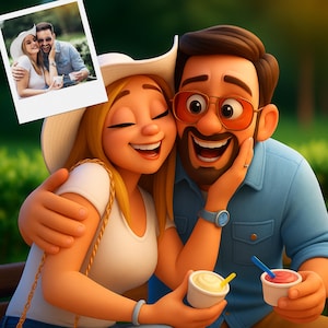 Custom Pixar Style Portrait Digital Art Personalized Cartoon from Photo Avatar Family Couple Pet Unique Funny Gift Illustration Artwork