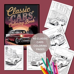 Classic Cars Coloring Book: 40 Vintage Automotive Pages