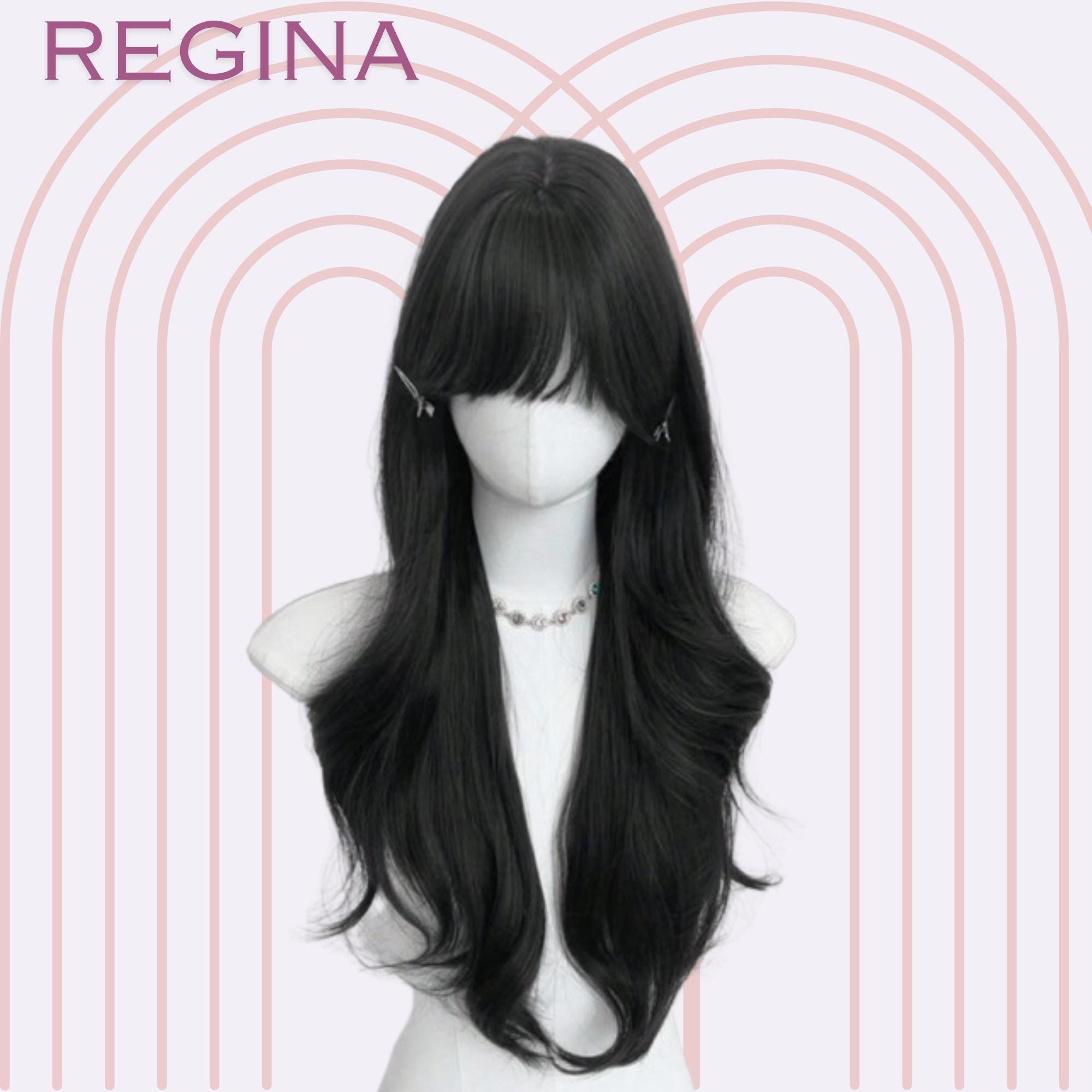 Long Straight Wavy Synthetic Wig with Bangs Heat Resistant for Daily Wear Party Long White Wavy Wig With Bangs – Natural Look Heat Resistant  main image 3