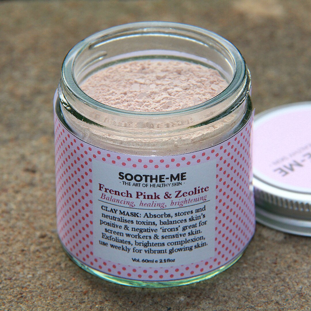Pink Clay Face Beauty Mask With Zeolite Etsy