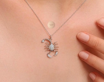 925 Sterling Silver Scorpion Necklace, Scorpion Pendant, Animal Jewelry, Gift for Her, Gift for Him