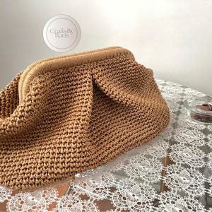 Straw Handbag, Crocheted Raffia Bag, Straw Beach Bag,Woven Bag,Straw Summer Pouch Bag, Wedding And Special Day Bag, Raffia Handbag.