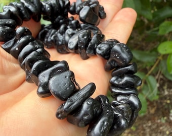 Tektite Nugget Beads, Large Size Black Tektite Beads