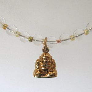 Buddha Necklace, Buddha Charm Necklace, Buddha Pendant, Smiling Buddha Necklace