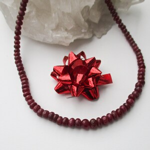 Adjustable Ruby Necklace, Ruby Beads, Graduated Ruby Rondell Beads.