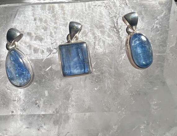 Blue Kyanite Pendants set in Sterling Silver