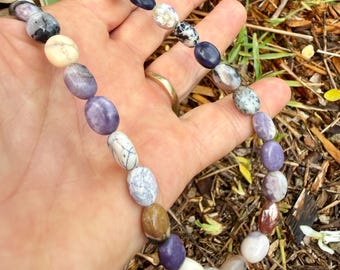 Tiffany Stone Oval Beads- 10mm-16 inch Strand - (Bertrandite)