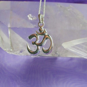 Sterling Silver OM Pendant Necklace - Yoga Jewelry