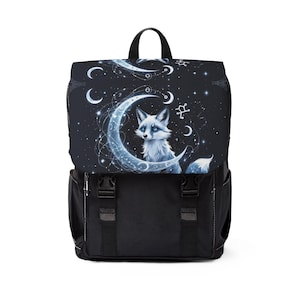 Celestial Fox of Evening Stars Shoulder Backpack - Casual Backpack - Gift for Emo Aesthetic Girl - Emo Wonder Bags