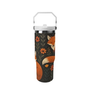 Fox Tumbler 30oz Edelstahlbecher Kaffeetasse Geeignet für Fahrzeug-Getränkehalter