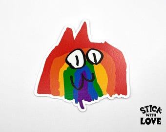 Rainbow Cat Sticker designed by SEBBY