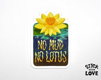 No Mud Lotus Sticker, American Lotus Flower Decal