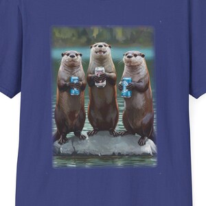 Funny Drinking Otter Friends T-Shirt Top, Cute Otter Graphic Tee, Animal Lover Gift, Men Women Tee, Comfy Tee Shirt